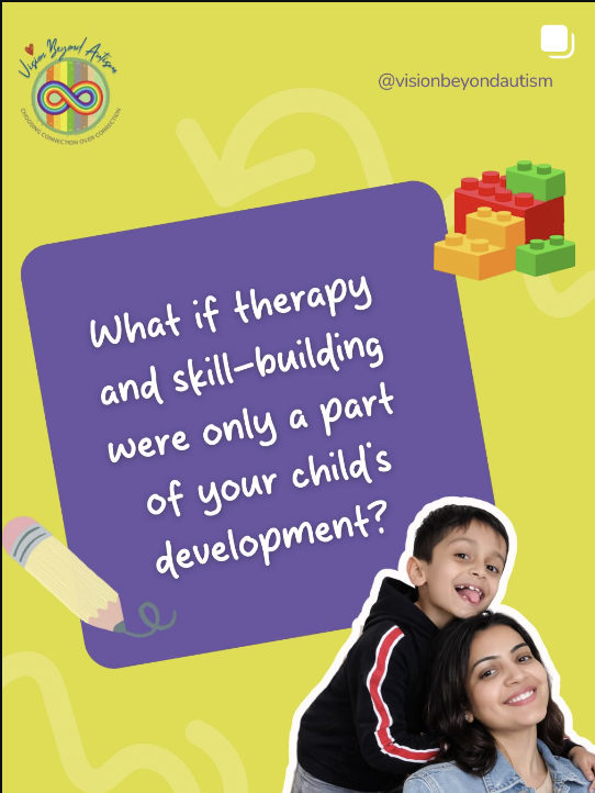 Mother and child with text: What if therapy and skill-building were only a part of your child's development?
