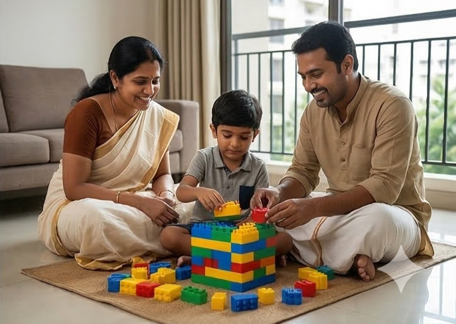 Child exploring the world with support